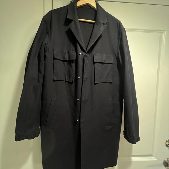 PLAC Navy Blue Mac Coat - Picture 3 of 8